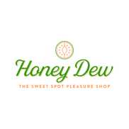 Honey Dew The Sweet Spot Pleasure Shop Logo, colors green and orange with a picture of a honey dew melon. This shop specializes in high quality sex toys and home and body goods to enhance full sense satisfaction