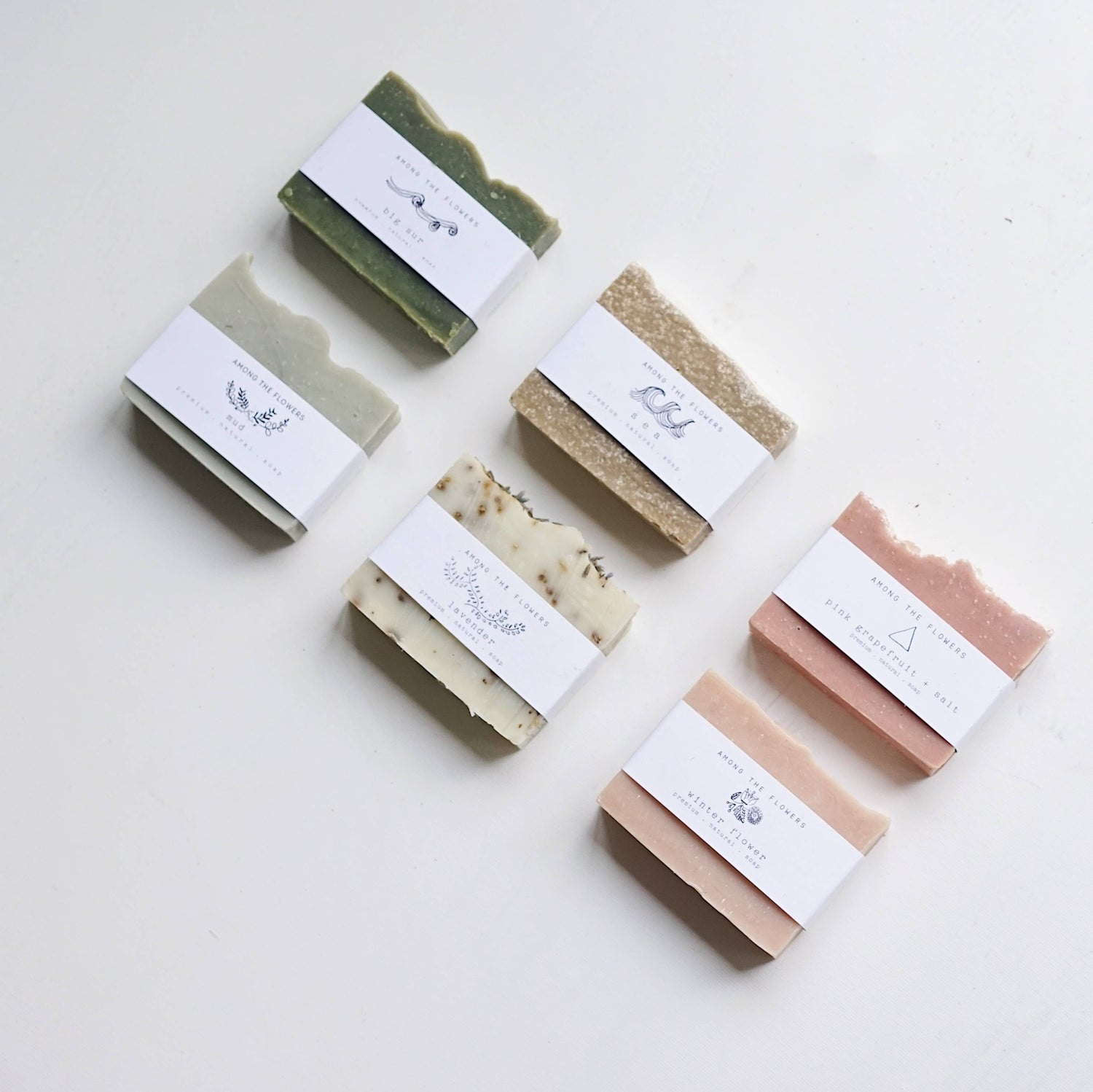 Organic cold pressed soaps by Among the Flowers, available in Detox and Orange Rose