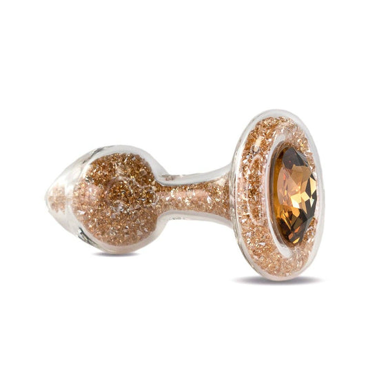 Gold Sparkle Plug with Crystal Base