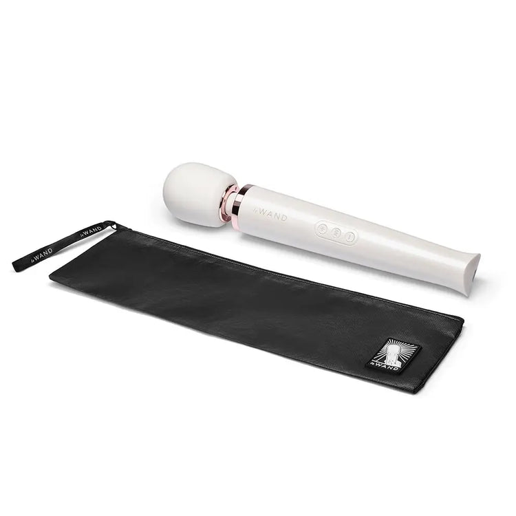 A white Le Wand Rechargeable massager, vibrator is pictured on a white background