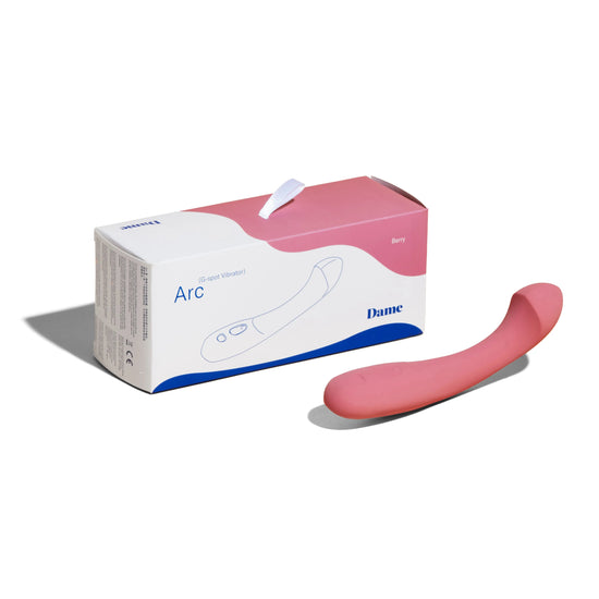 Arc, the G-spot vibrator is pictured next to its box