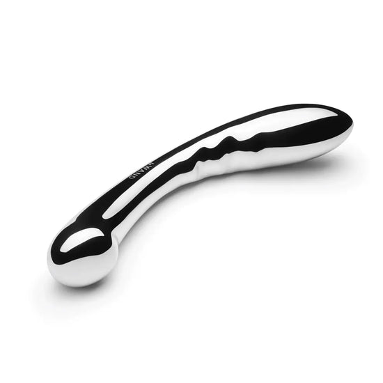 Arch stainless steel g-spot toy by le wand pictured on white background